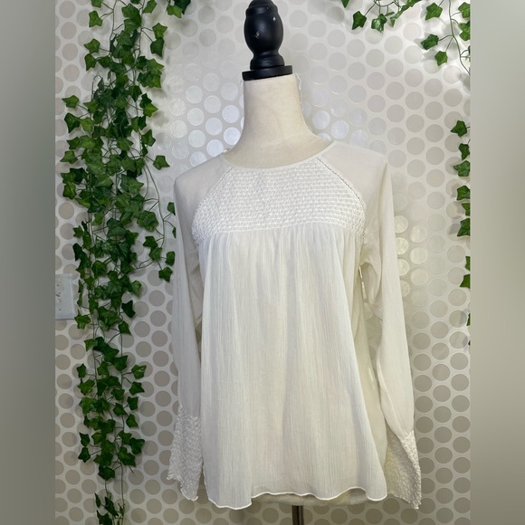 ZARA Basic women's ivory blouse  Size S. Elastic draped neckline and sleeves - Picture 6 of 15